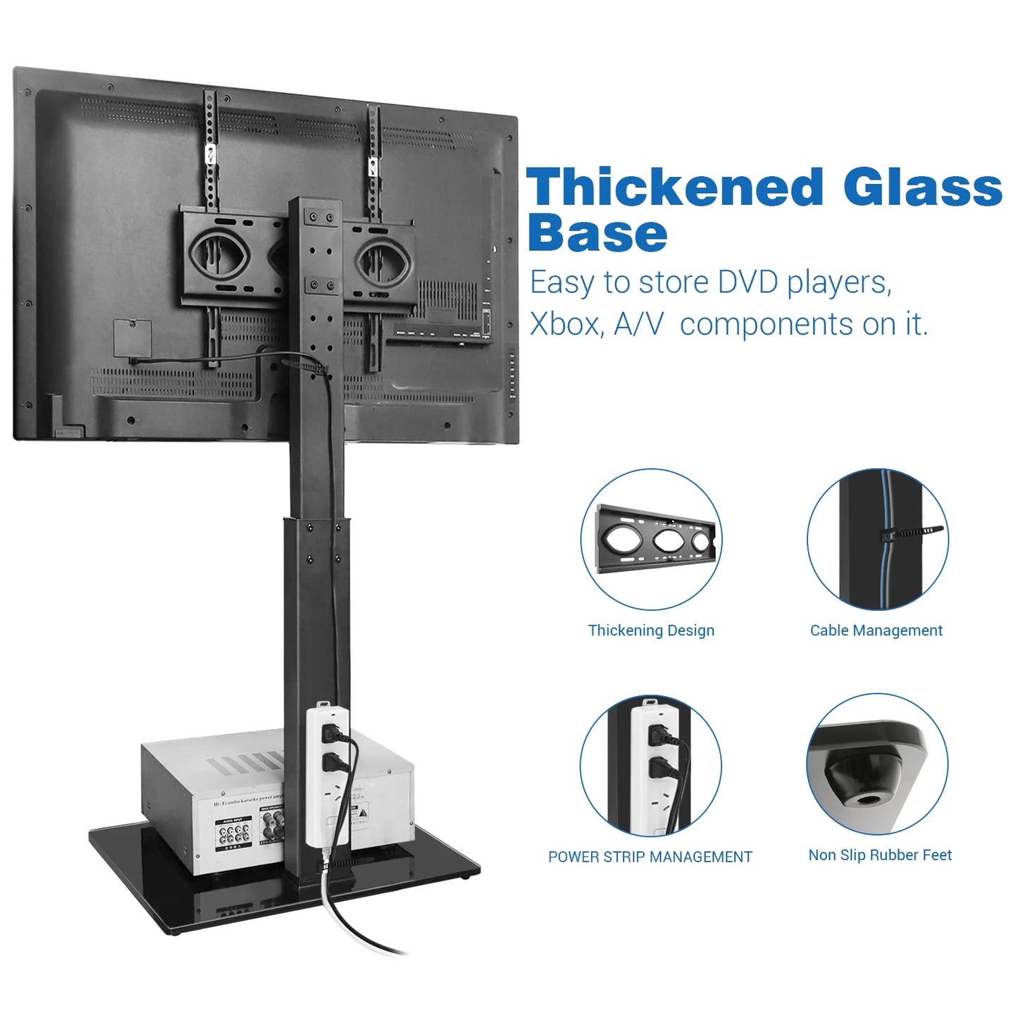 Modern Swivel for LCD LED Tvs up to 75 Inch with VESA Mount, Black