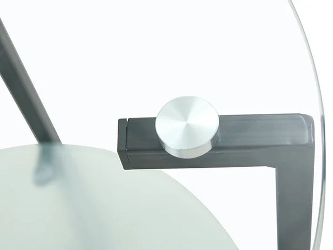 Glass round Coffee Table Set of 3 Piece, Coffee Table and End Table Sets, Living Room Table Set of 3, Metal Frame, Tempered Glass