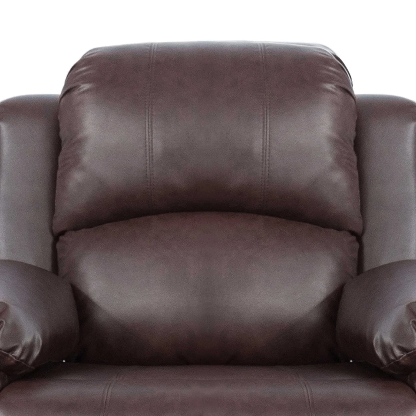 Recycled Leather Recliner Chair, Living Room Chair Recliner Single Sofa with Overstuffed Arm and Back, Theater Lounge Seat for Home, Brown