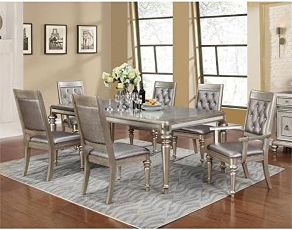 5 Piece Dining Set in Metallic Platinum