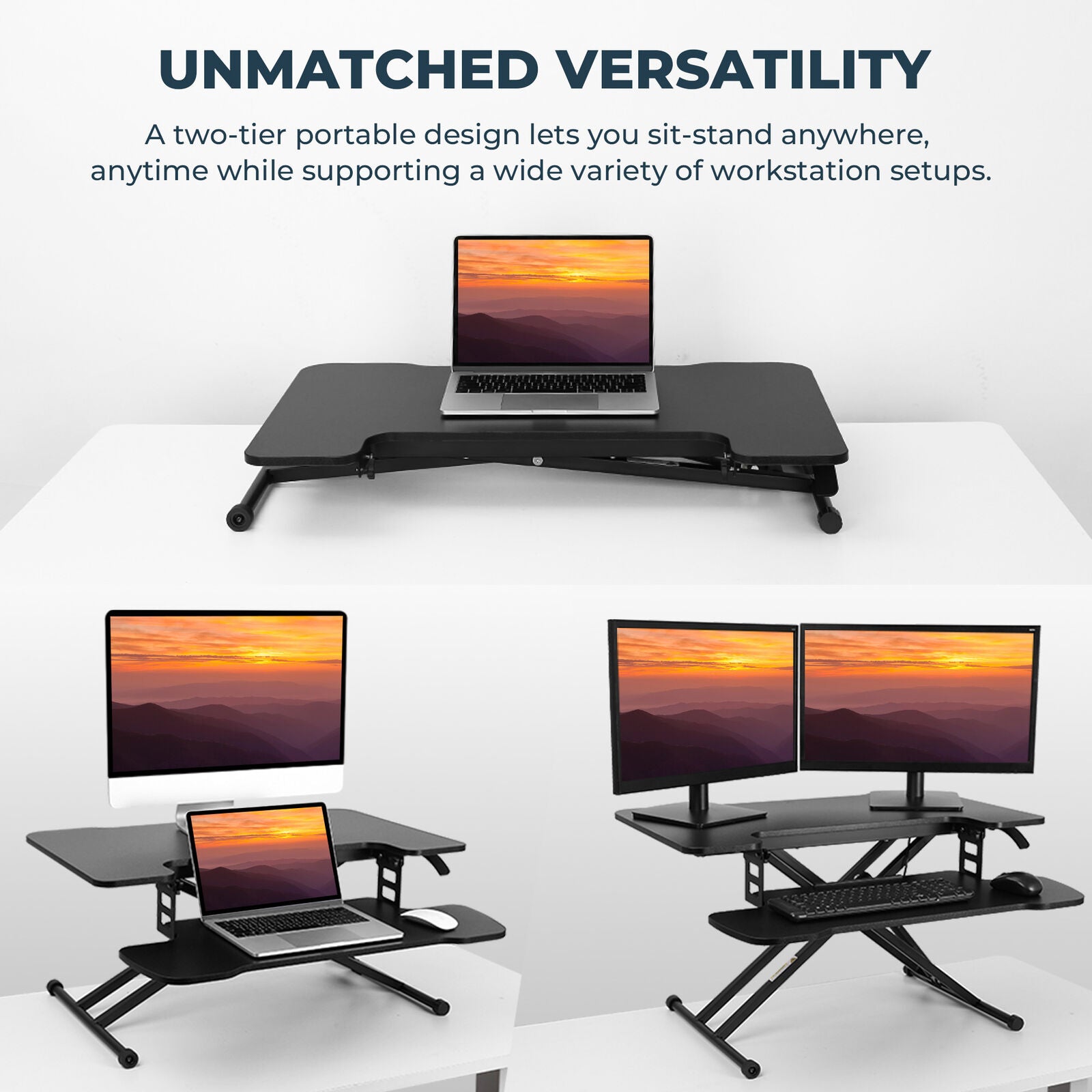 FLEXISPOT 31" Home Office Desk Converter Height Adjustable Computer Desk Riser