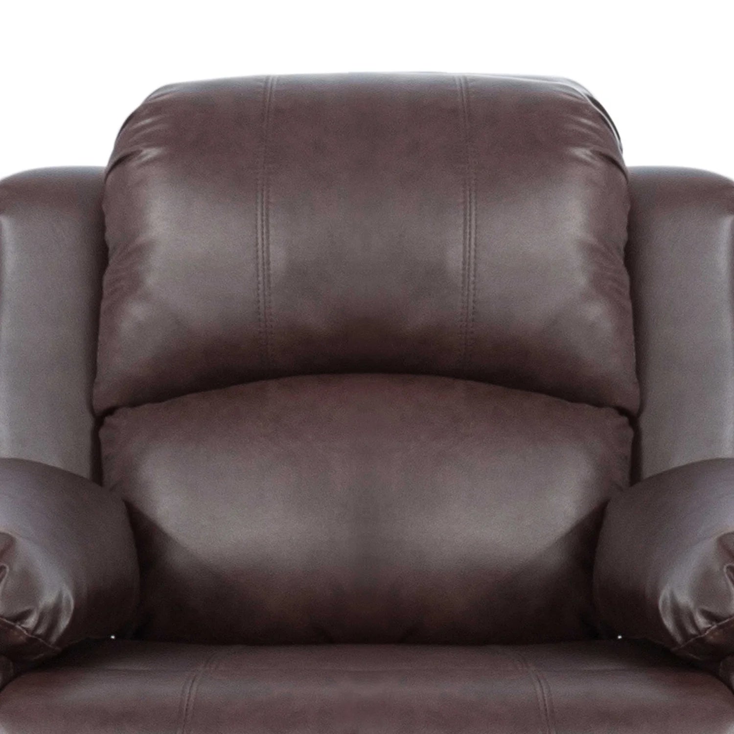 Recycled Leather Recliner Chair, Living Room Chair Recliner Single Sofa with Overstuffed Arm and Back, Theater Lounge Seat for Home, Brown