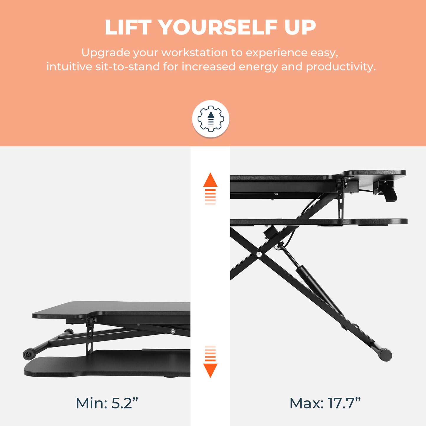 FLEXISPOT 31" Home Office Desk Converter Height Adjustable Computer Desk Riser