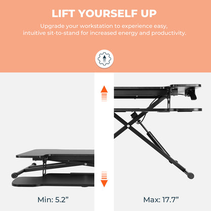 FLEXISPOT 31" Home Office Desk Converter Height Adjustable Computer Desk Riser